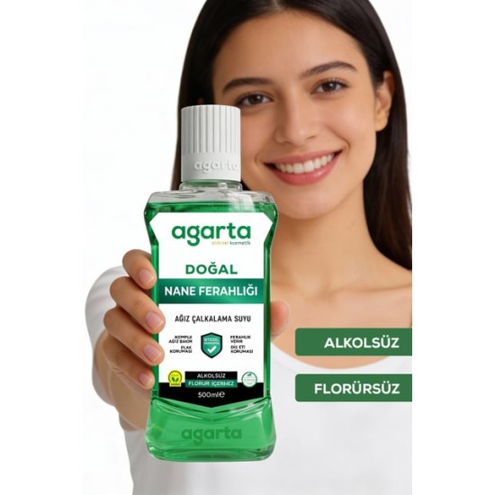 AGARTA AĞIZ BAKIM SUYU 500 ML NANE FERAHLİĞİ ALKOLSÜZ