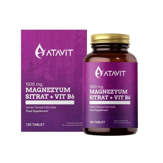 ATAVIT MAGNEZYUM+SITRAT+B6 VIT. 120 TB.