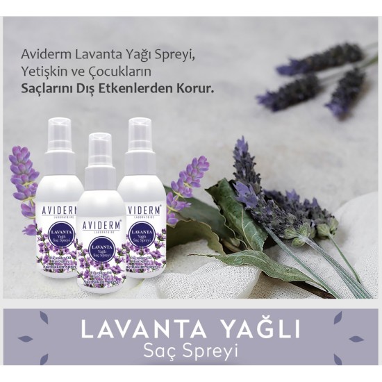 AVİDERM LAVANTA YAĞLI BİTKİSEL BİT KOVUCU SAÇ SPREYİ 100 ML (12'Lİ STAND)