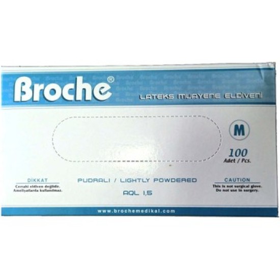 ELDİVEN MUAYENE BROCHE PUDRASIZ MEDIUM 100'LU ELDİVEN MUAYENE BROCHE PUDRASIZ MEDIUM 100'LU