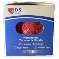 COBAN BANDAJ 5CM*4,5 MT KIRMIZI DS PLUS