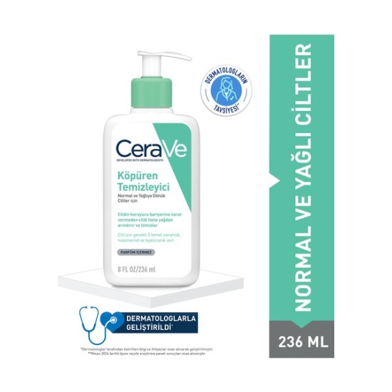 Cerave Köpüren Temizleyici Normal&Yağlıya Dönük Ciltler İçin 473 ml Cerave Köpüren Temizleyici Normal&Yağlıya Dönük Ciltler İçin 473 ml
