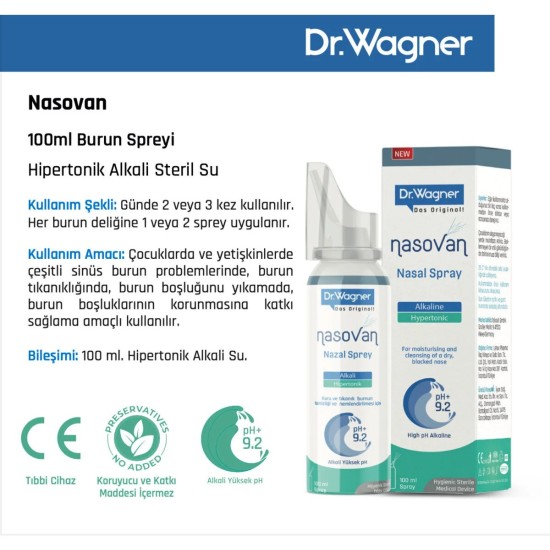 DR. WANGER NASOVAN HİPERTONİK ALKALİ NAZAL SPREY 100 ML 