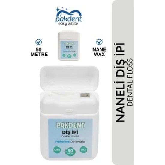 DİŞ İPİ PAKDENT DENTAL FLOSS NANELİ 50 M