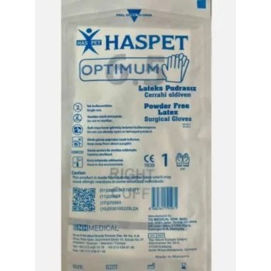 ELDİVEN HASPET STERİL LATEKS PUDRASIZ OPTİMUM NO:8