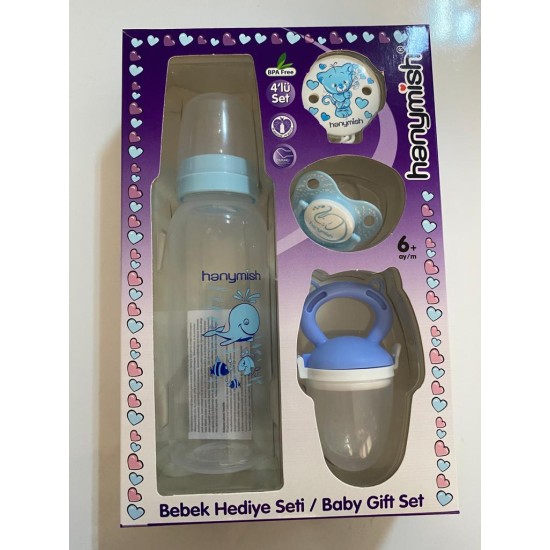 HANYMİSH 657 YENİ DOĞAN HEDİYE SETİ 4'LÜ- MAVİ
