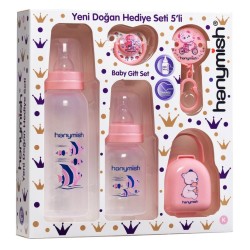 HAYNMİSH 654 YENİ DOĞAN PP HEDİYE SETİ 5'Lİ PEMBE