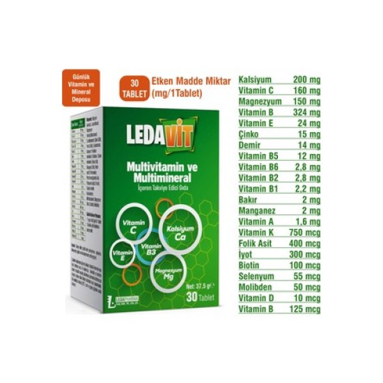 LEDAVİT MULTİVİTAMİN 30 TABLET