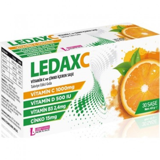 LEDAX C VİTAMİN C VE ÇİNKO İÇEREN 30 SAŞE 