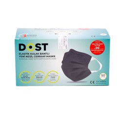MASKE MELTBLOWNLU DOST SİYAH 50'Lİ 