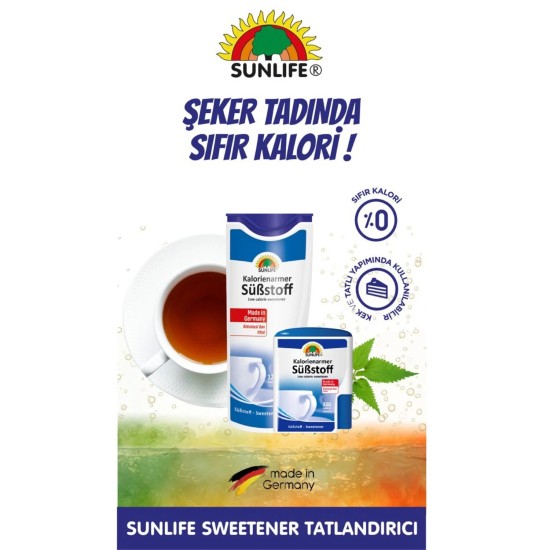 SUNLİFE SWEETENER (TATLANDIRICI)1200+300 TABLET CEP BOY HEDİYELİ SET