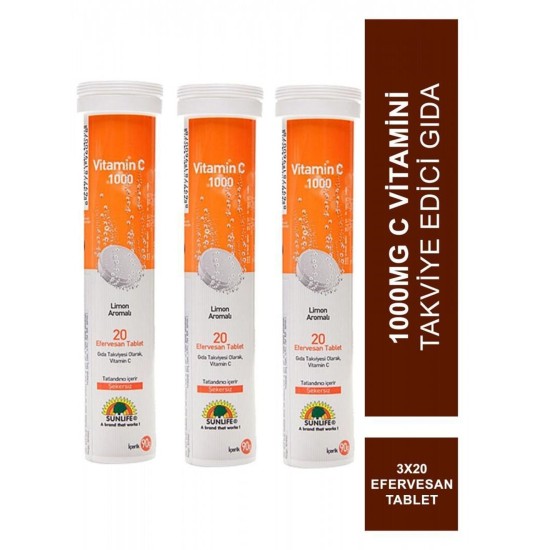 SUNLİFE VİTAMİN C 1000 MG 20 EFF TABLET
