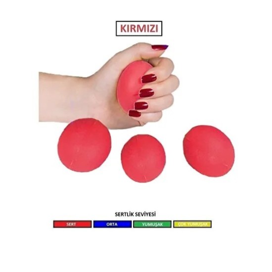 SİLİKON STRES TOPU KIRMIZI-SERT-SMOOTHFİX
